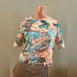 ANTHROPOLOGIE Addison lace floral top